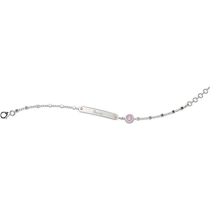 Bracciale Bambina Nanàn Argento 925 Tennis Rosa Cuore Rosa